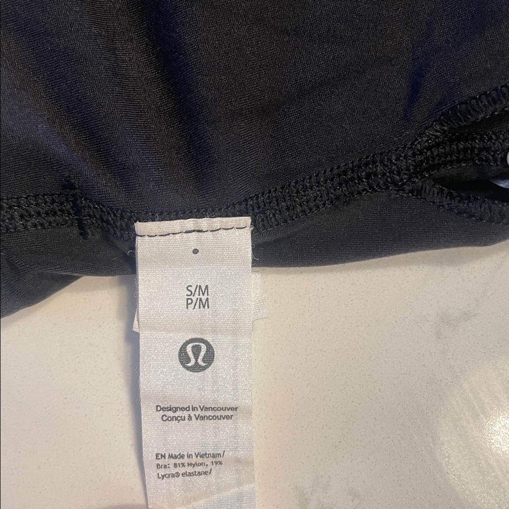 Lululemon S/M. Black sports bra. Worn once. Fits like a medium. No flaws. - Picture 4 of 5